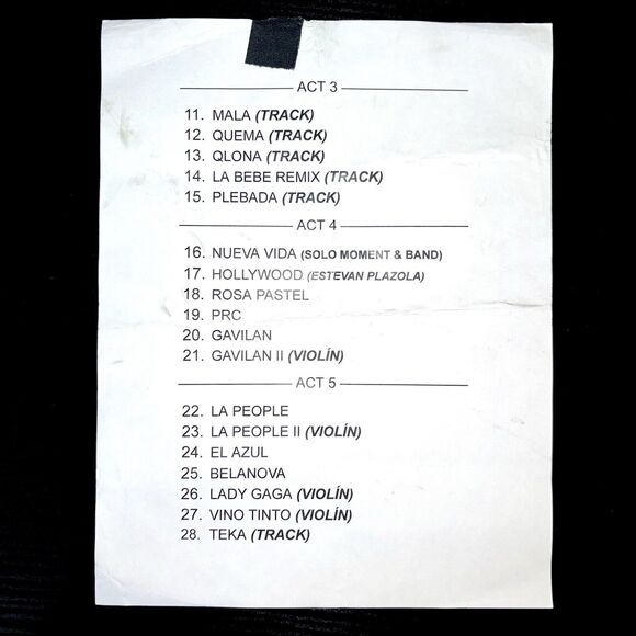 Peso Pluma 2024 Exodo Tour Setlist Super Rare Collectable Memorabilia - Picture 2 of 2